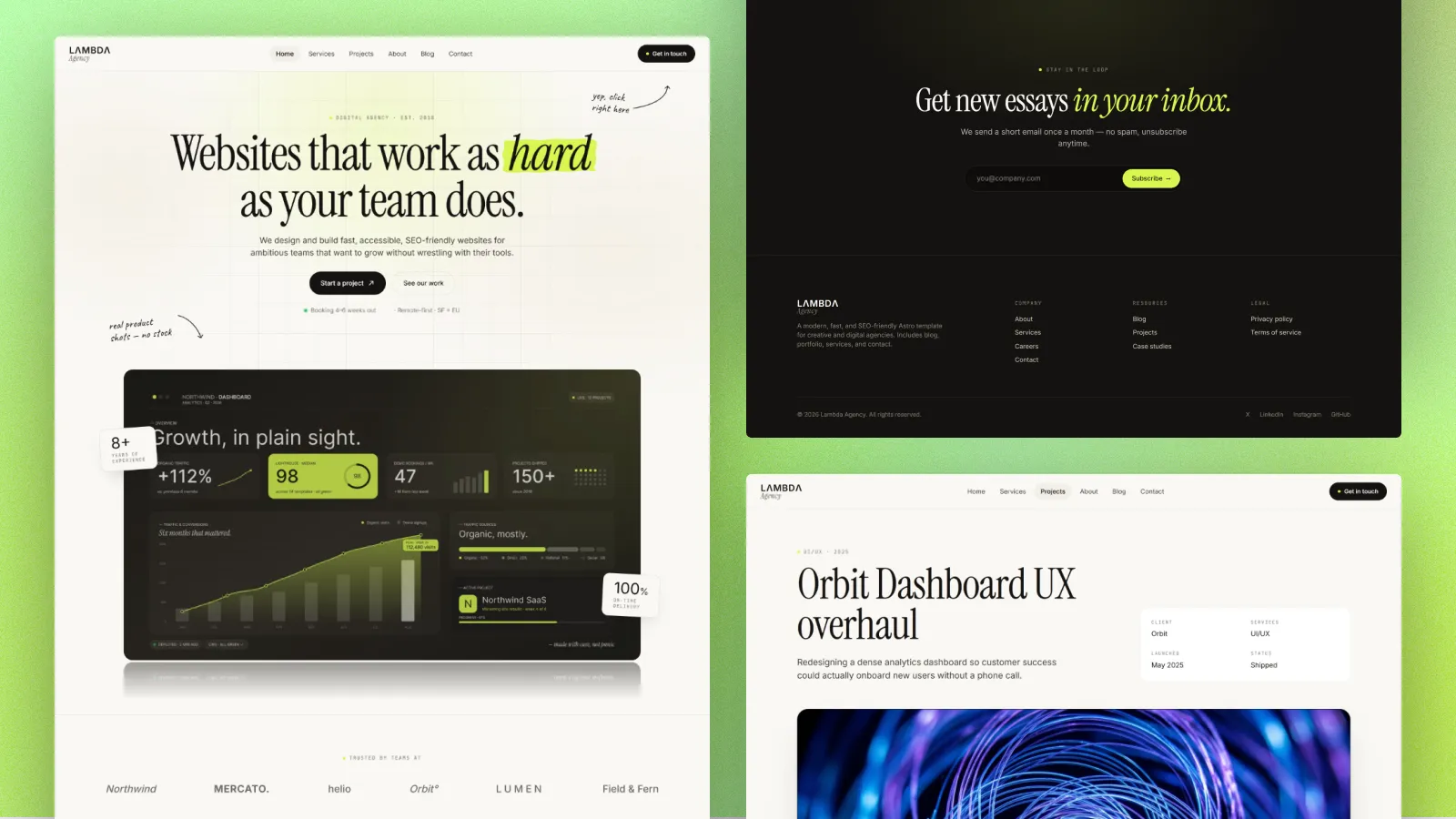 Lambda Agency Astro template — Agency · Studio home page