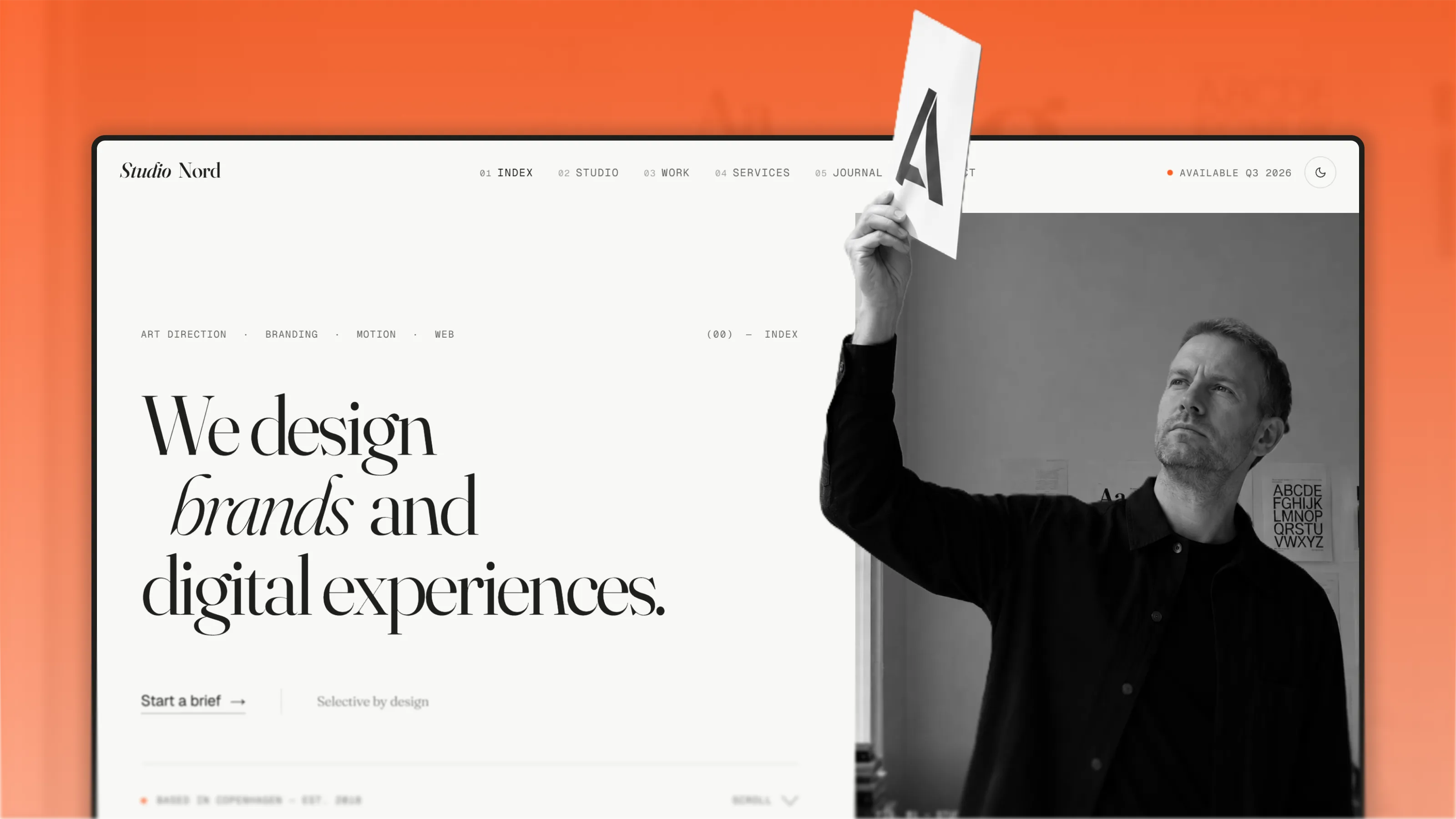 Lambda Minimal Astro template — Studio · Editorial portfolio home page