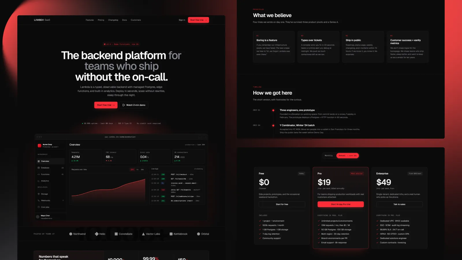 Lambda SaaS template — screenshot 1 of 5