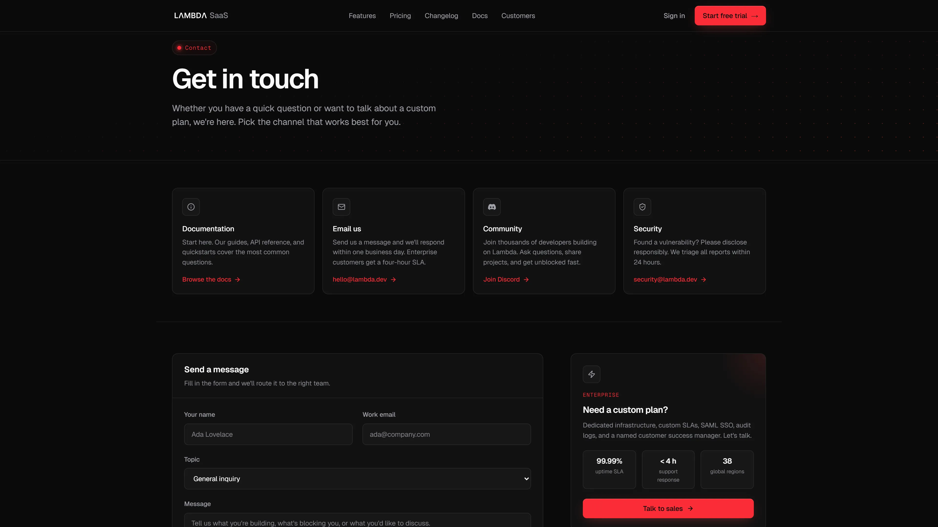 Lambda SaaS template — screenshot 2 of 5
