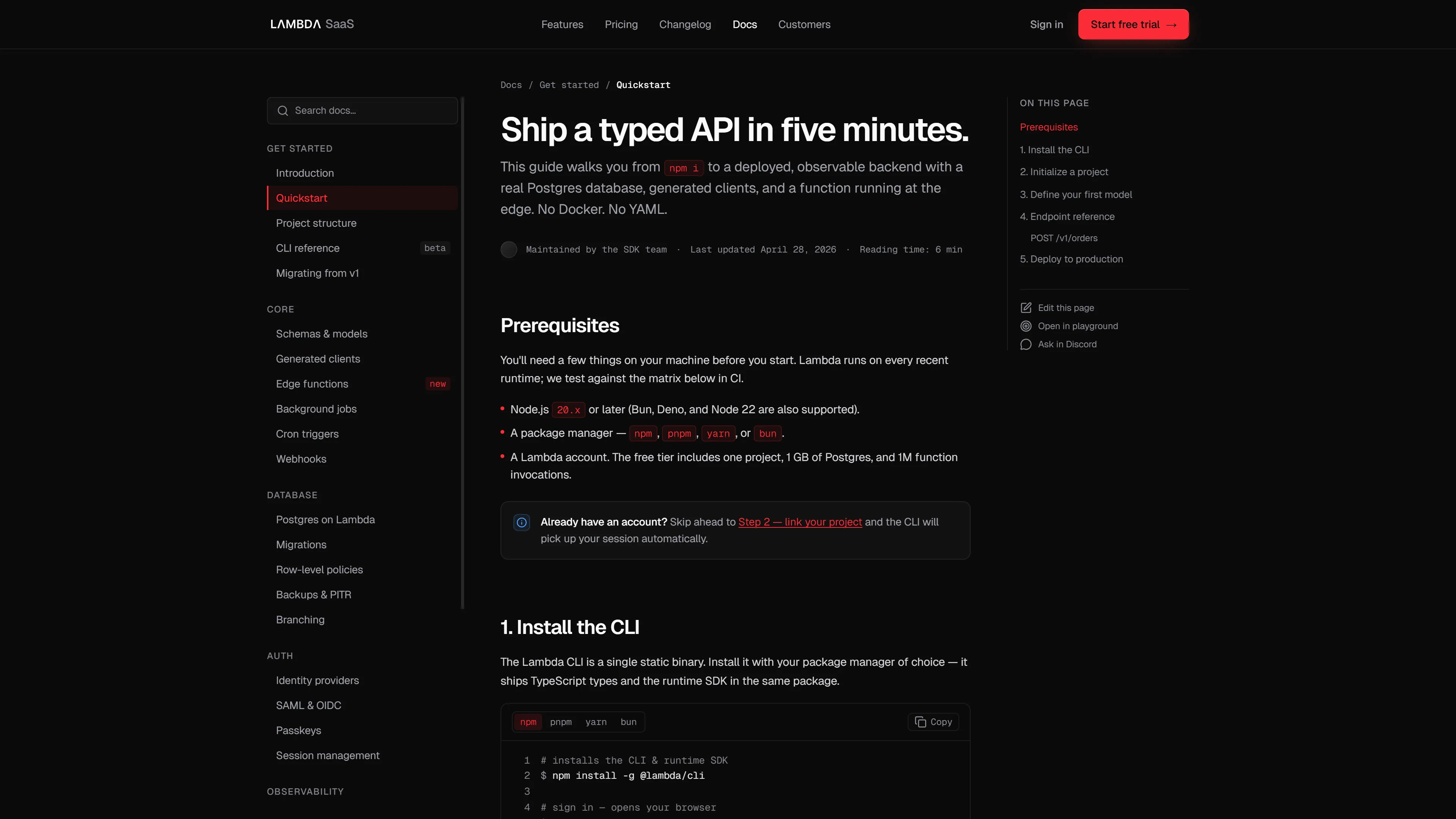 Lambda SaaS template — screenshot 3 of 5